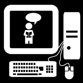 computer: listen to story / listen to story on the computer